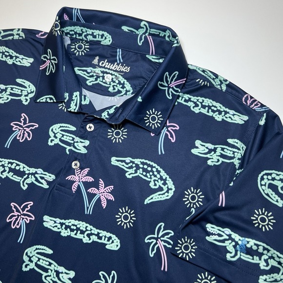 Chubbies Men's Lightweight 'The Neon Glades' Performance Golf Polo 2.0 Size XL - Picture 1 of 7